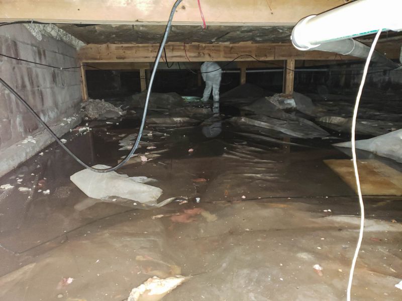 Cleaned and Sealed Crawlspace